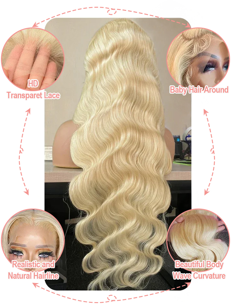36 40 Inch 613 Honey Blonde Bo - огляд і ціна 613 Blonde Body Wave Lace Front Wig