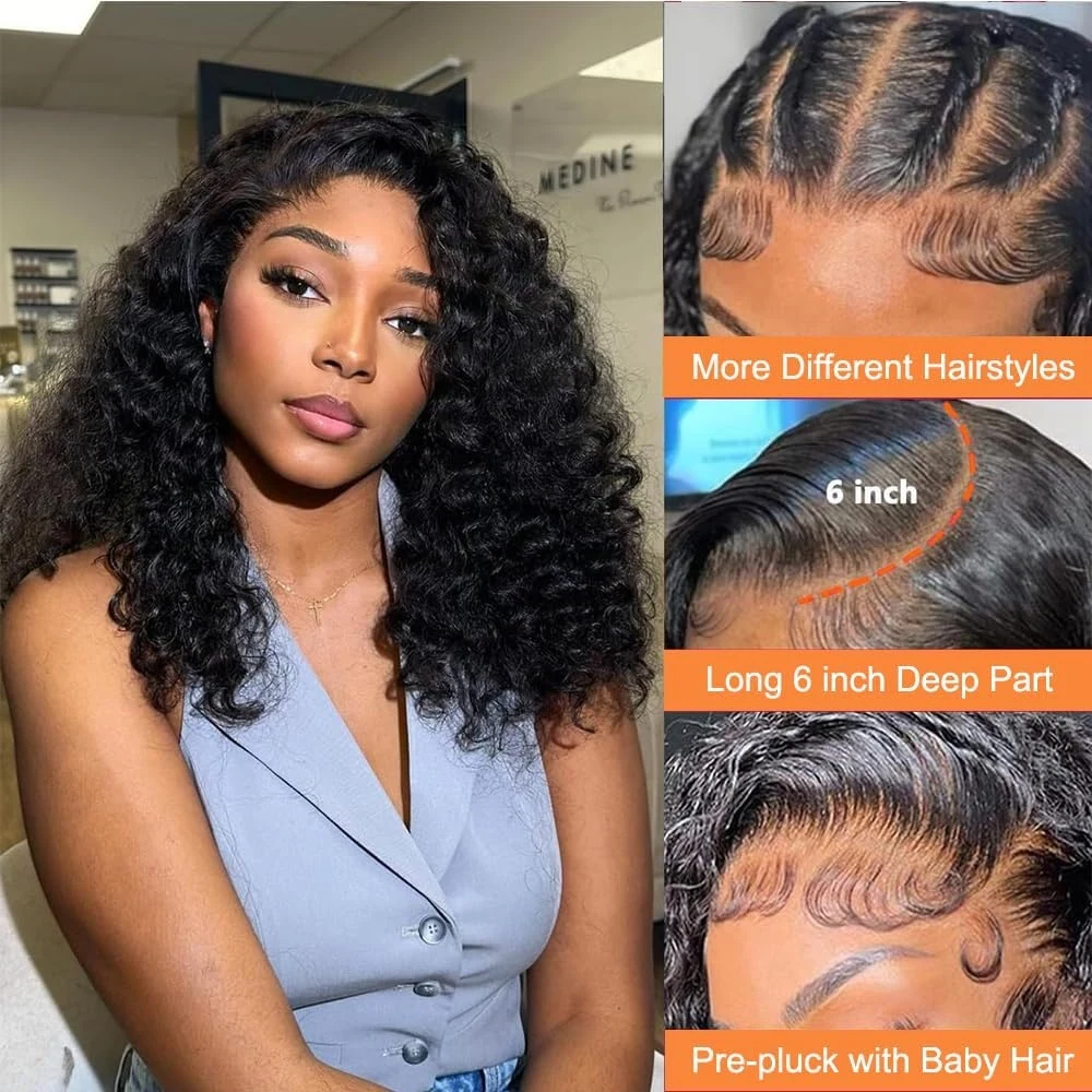14 16 Inch Curly Deep Wave 13x - огляд і ціна Glueless Wear And Go Human Hair Wig