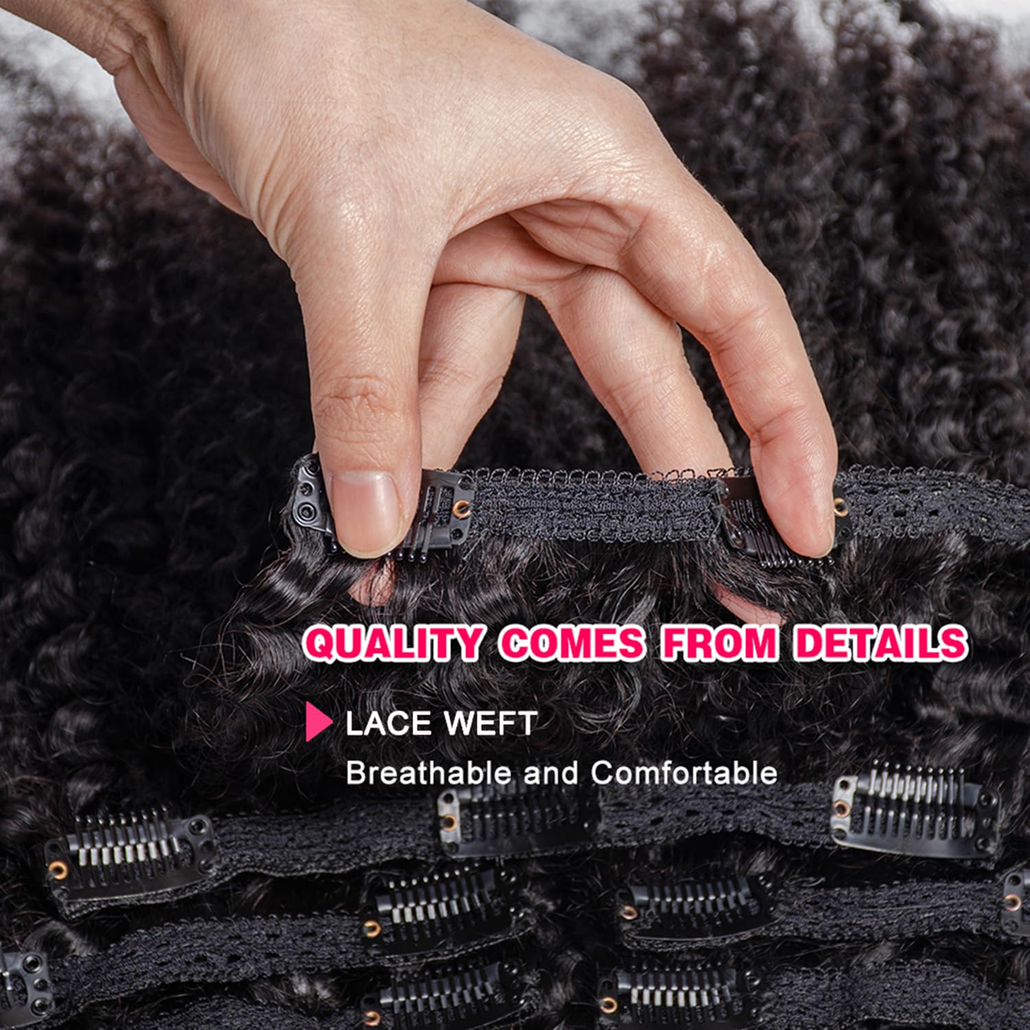Afro Kinky Curly Clip In Hair  - огляд і ціна Seamless Clip In Hair Extensions Human Hair