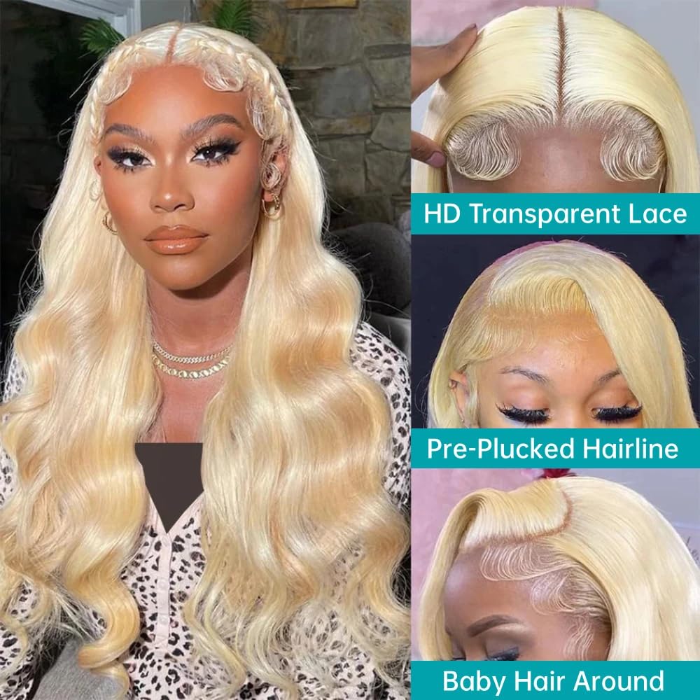 200% Density Straight Silky 61 - огляд і ціна 613 Blonde Body Wave Lace Front Wig
