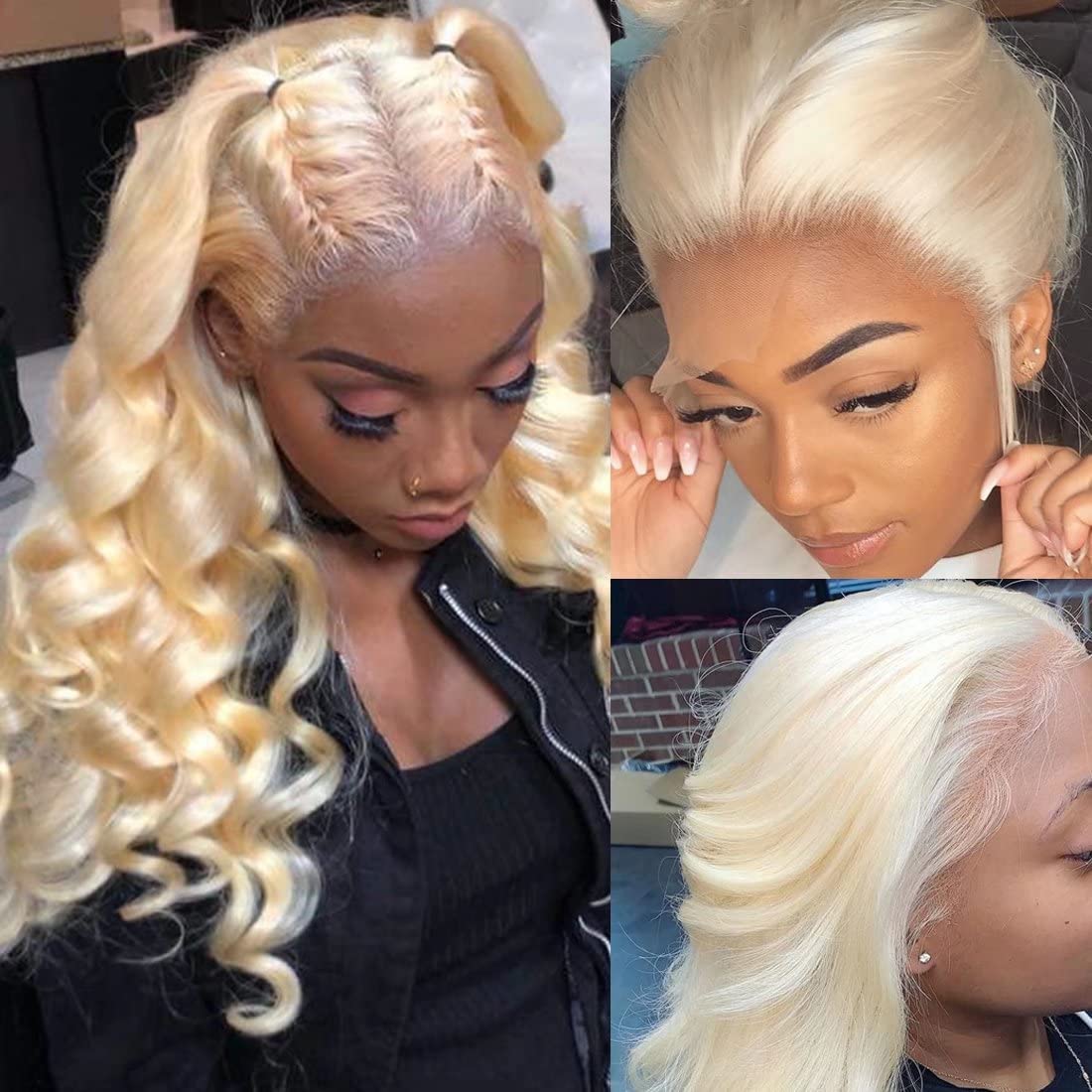 200% Density Straight Silky 61 - огляд і ціна 613 Blonde Body Wave Lace Front Wig