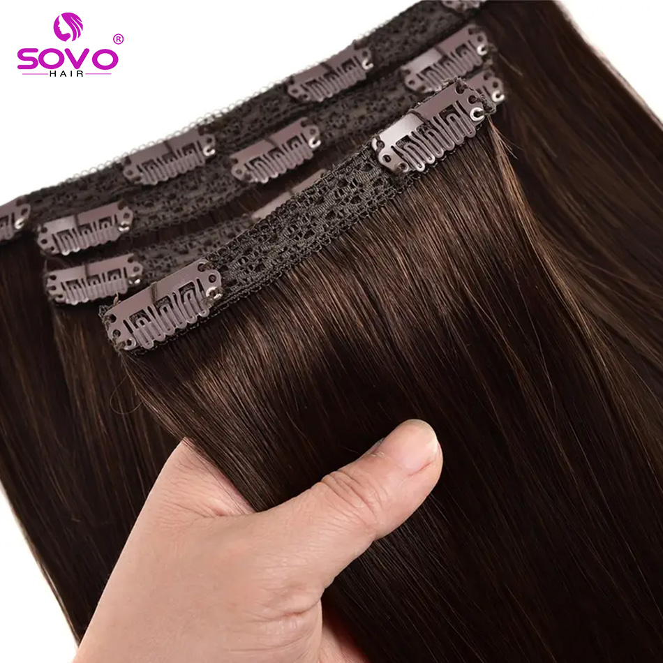 Clip-In Hair Extensions 100% R - огляд і ціна Seamless Clip In Hair Extensions Human Hair