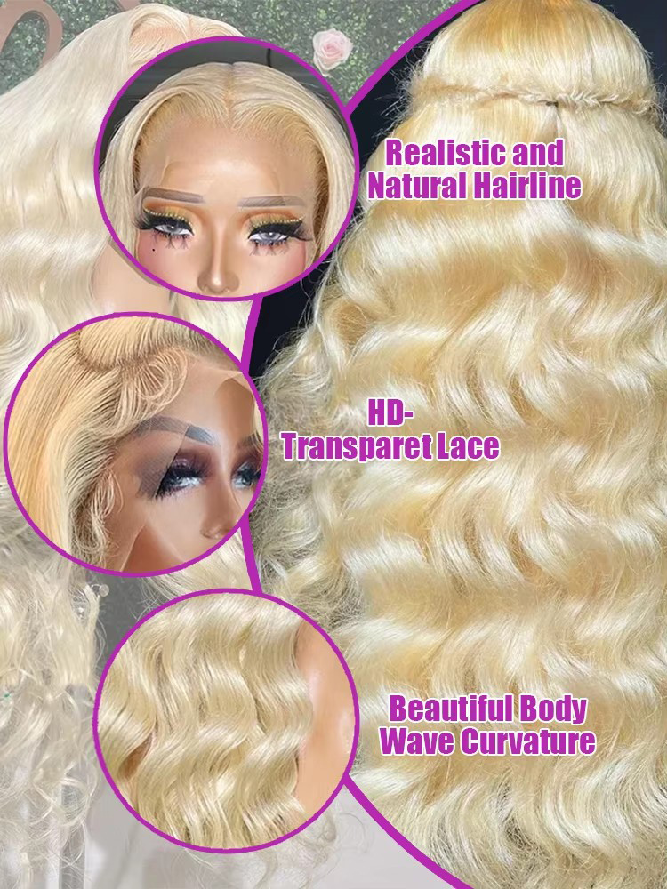 220% Density 613 Honey Blonde  - огляд і ціна 613 Blonde Body Wave Lace Front Wig