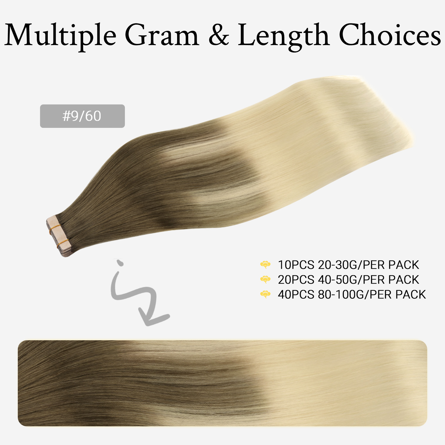 Sunmofavo Invisible Tape In Ha - огляд і ціна Invisible Tape In Extensions Real Hair