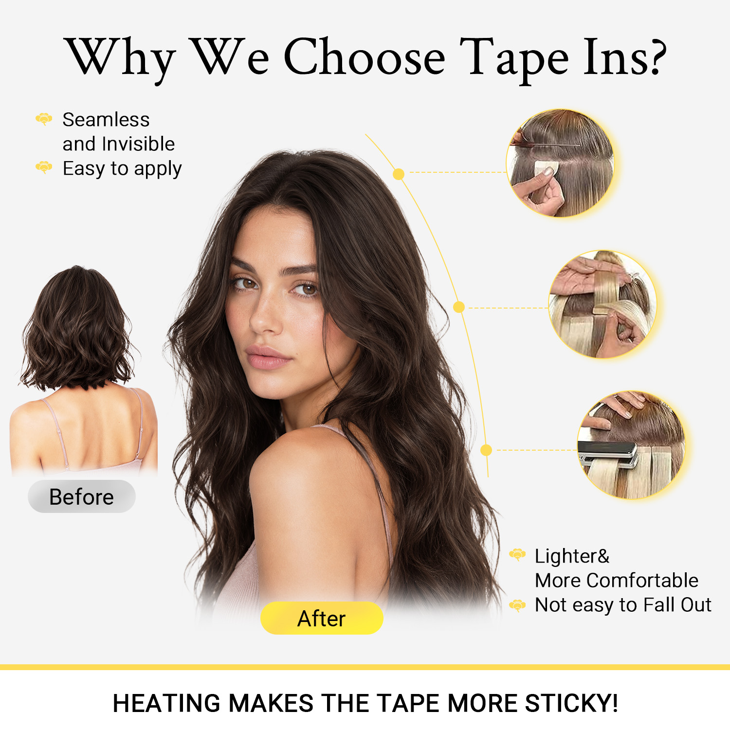 Sunmofavo Invisible Tape In Ha - огляд і ціна Invisible Tape In Extensions Real Hair